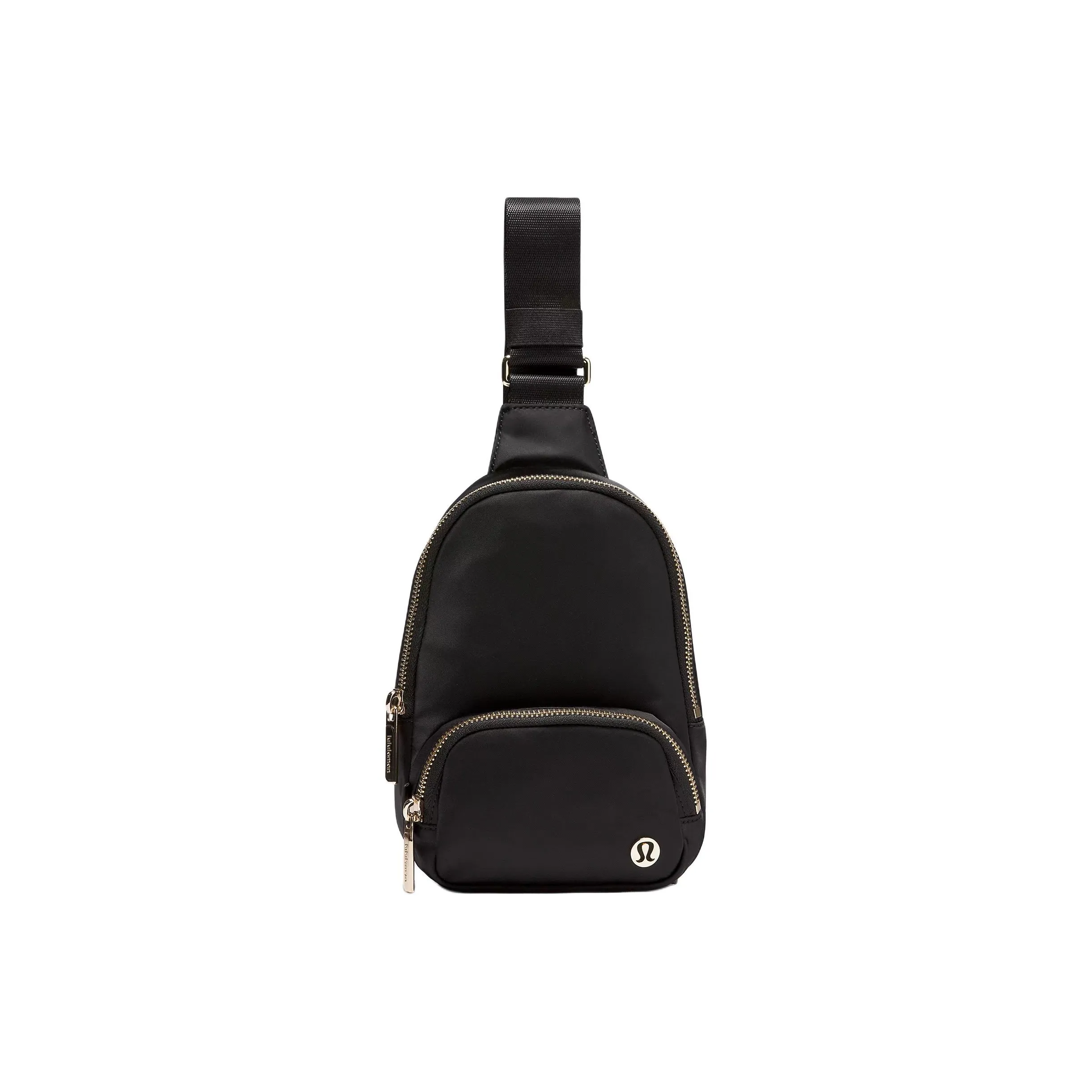 Lululemon Everywhere Нейлоновая Сумка через плечо Унисекс Черный Золото