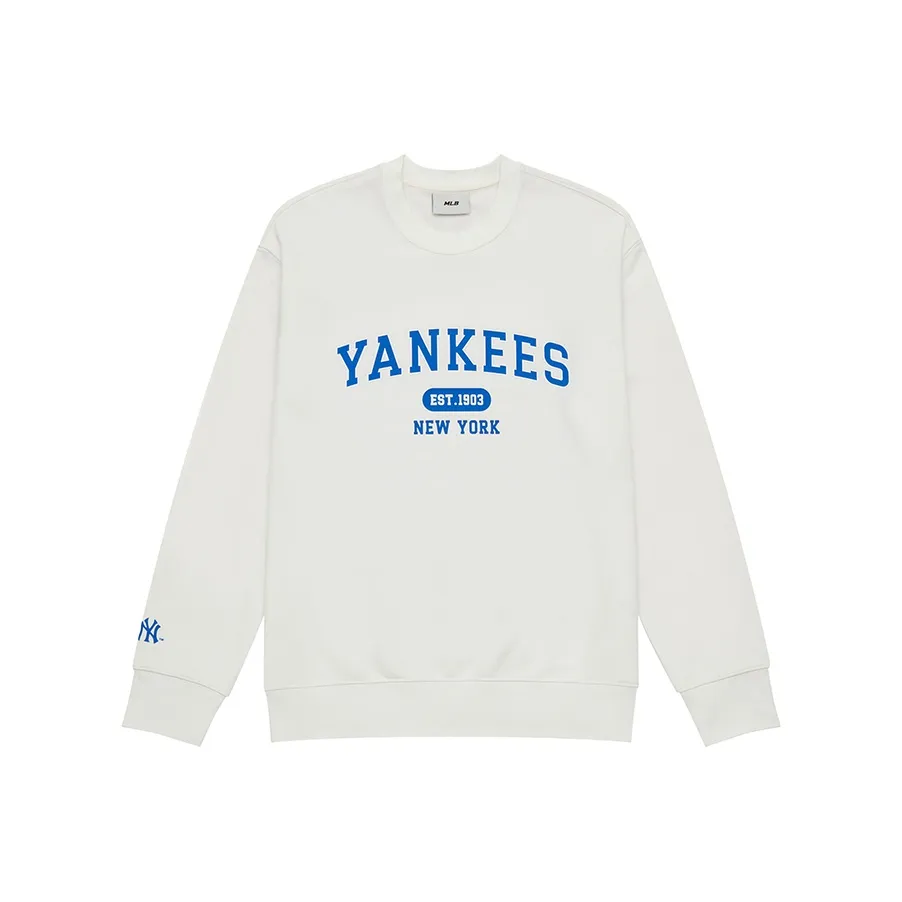 MLB Preppy Style Collection New York Yankees 24FW Pre Fall Early Autumn Crew Neck Sweatshirt Unisex Cream