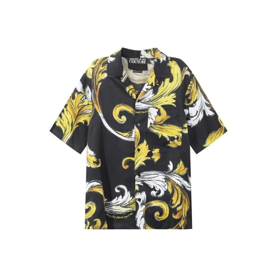 VERSACE JEANS COUTURE SS25 Рубашка Мужская Черное Золото
