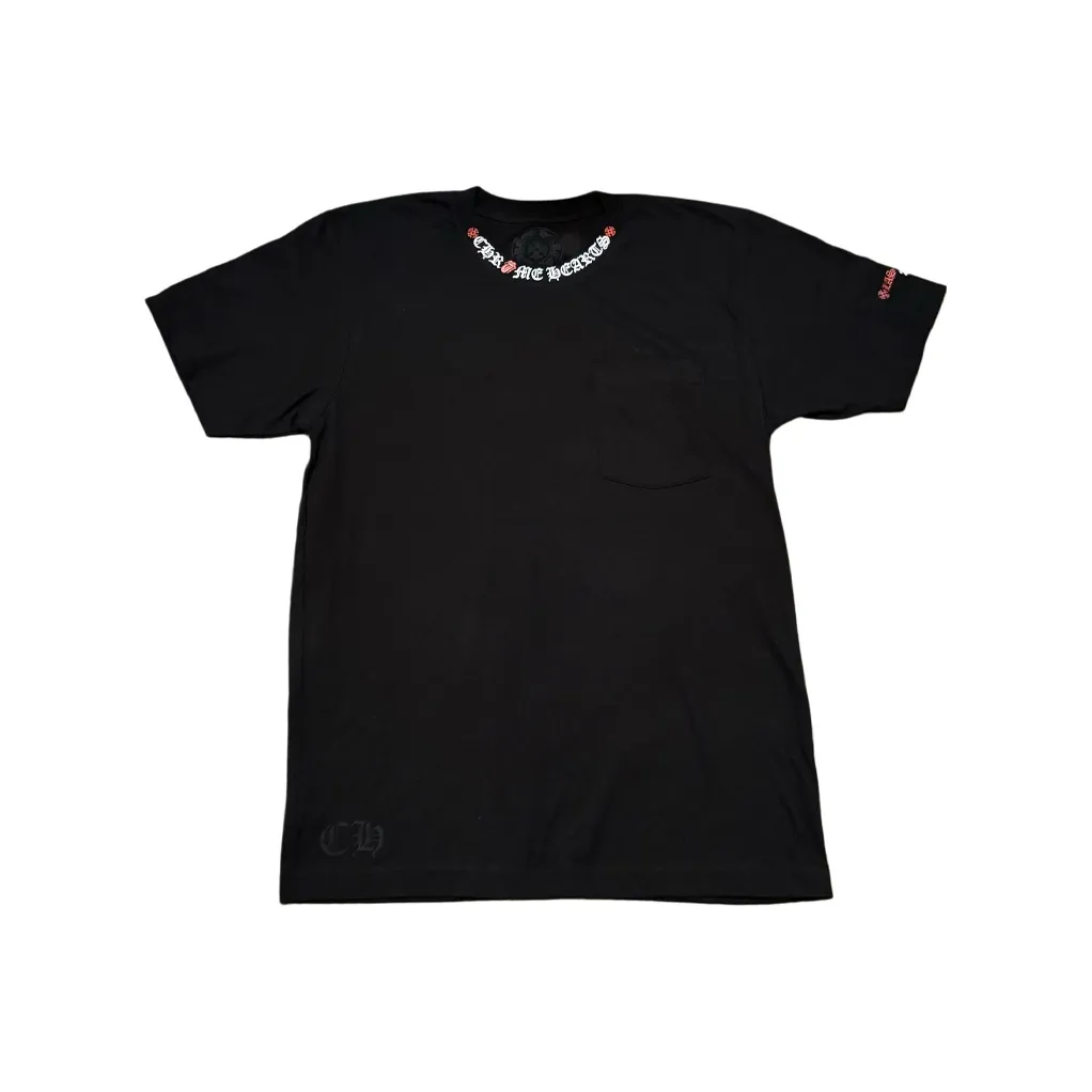 Chrome Hearts x GUNSHI Letter Print Crew Neck Short Sleeved T Shirt T Shirt Men's Black