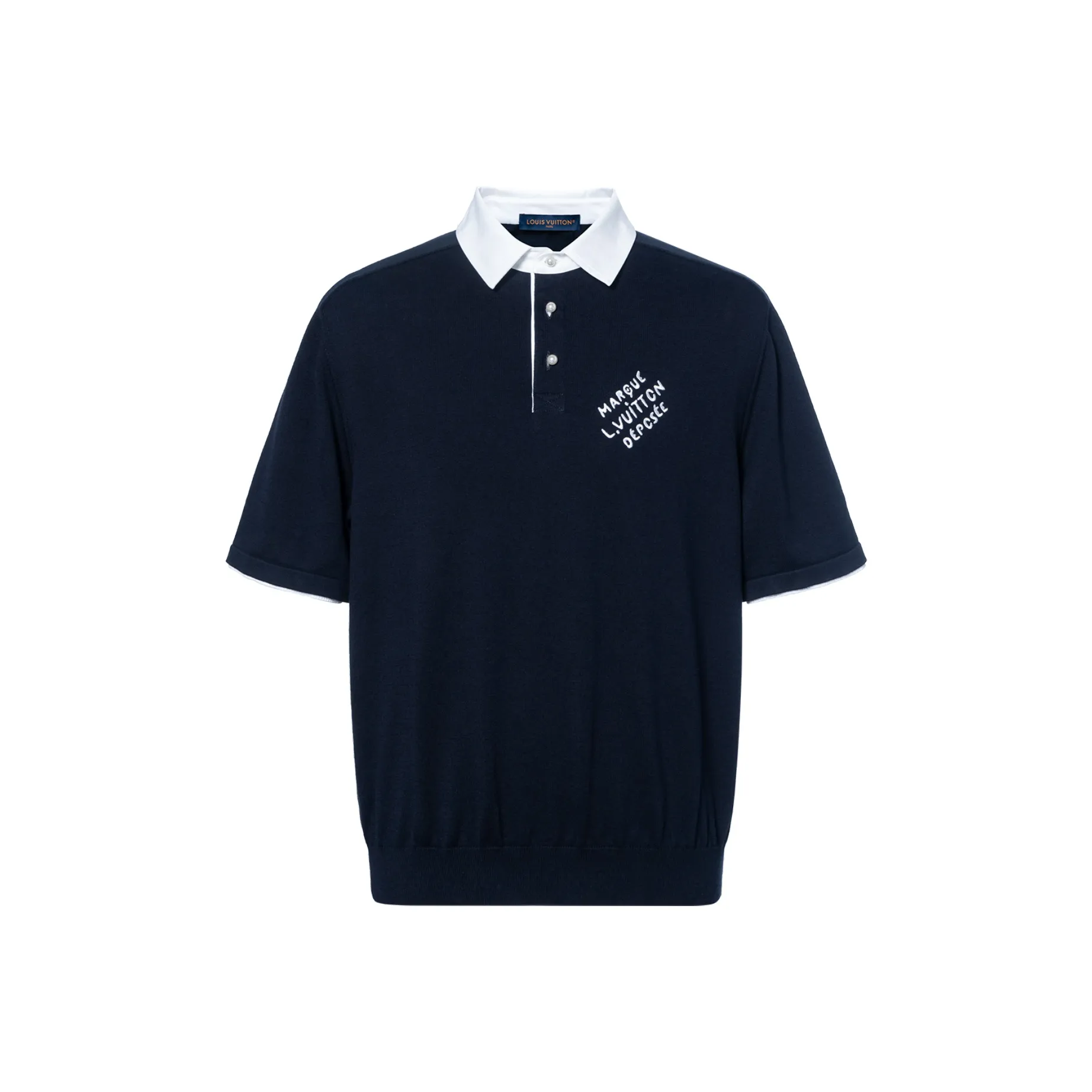 LOUIS VUITTON Embroidered Short Sleeved Cotton Blend Polo Shirt