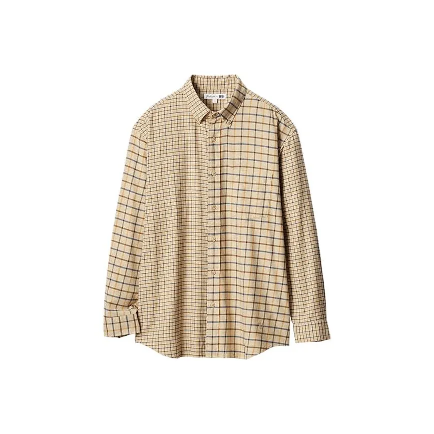 UNIQLO JW Anderson Co Branded Series Хаки Мужские Рубашки
