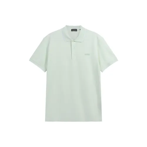 Ermenegildo Zegna Мужское Поло Изумрудно-зеленого цвета