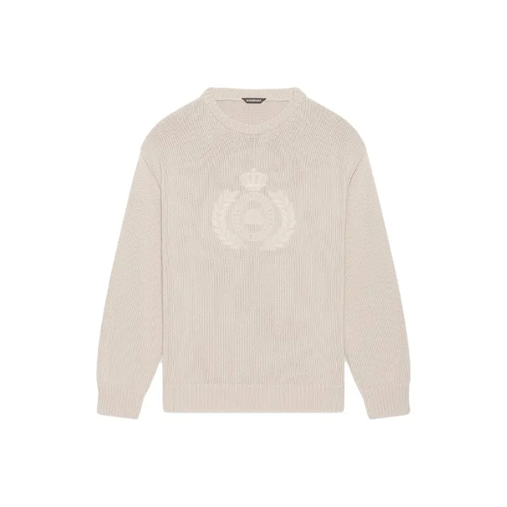 Balenciaga Bb Laurel Crown Logo Crewneck Knitted Sweater