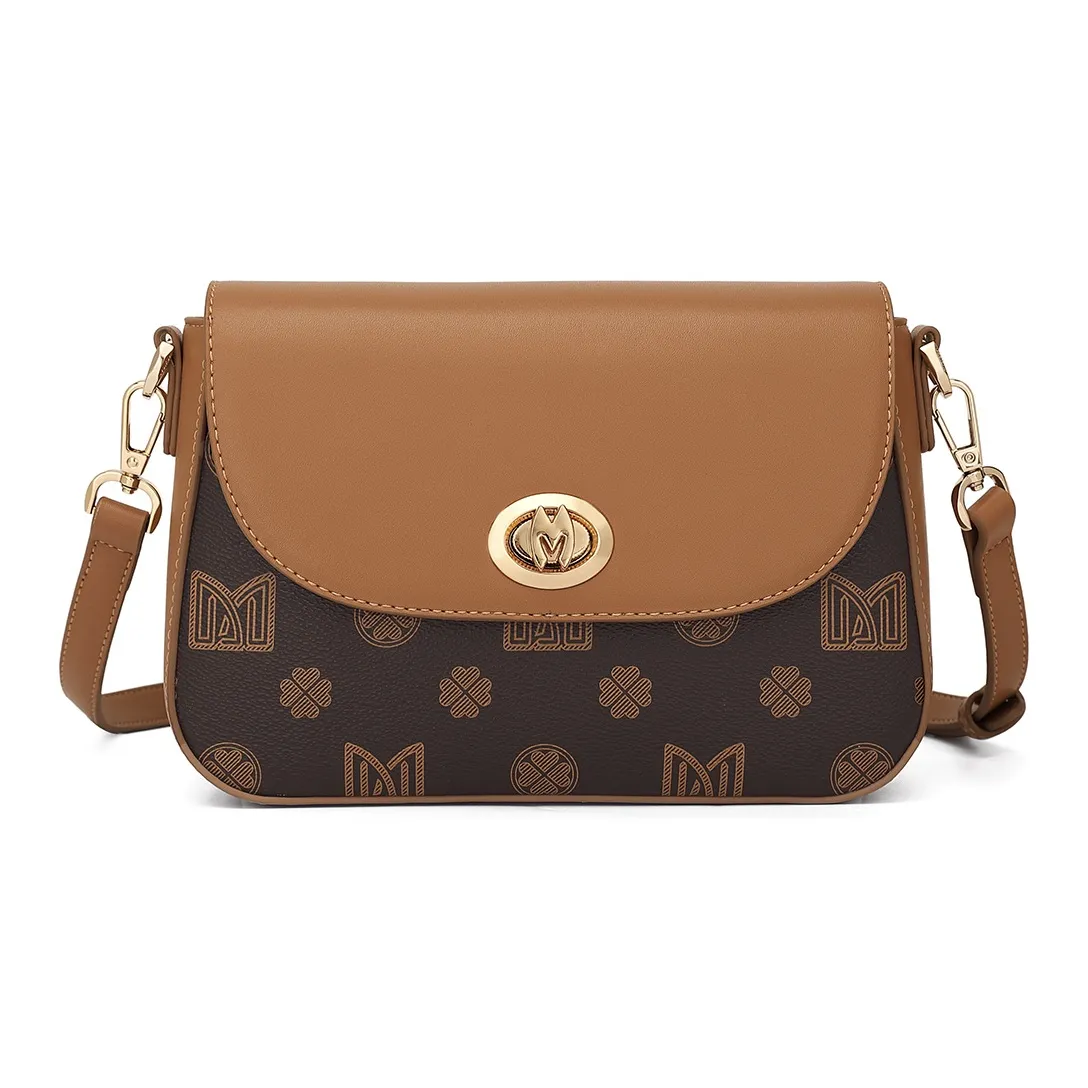 MEXICAN ПВХ Сумка через плечо Сумка на плечо Сумка через плечо Женская Темно-коричневый Экрю