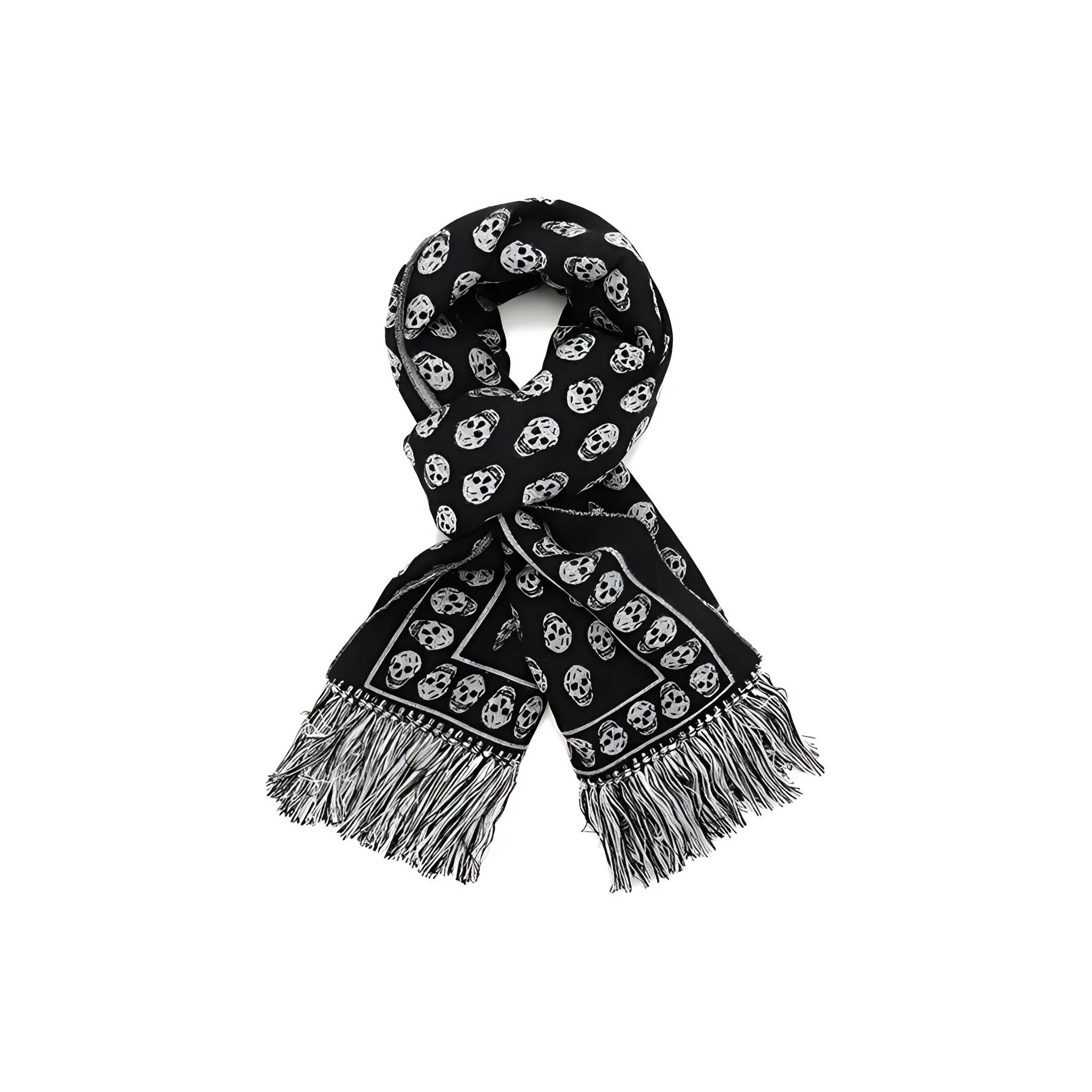 Шарфы Alexander McQueen Женские Черный Сливочный