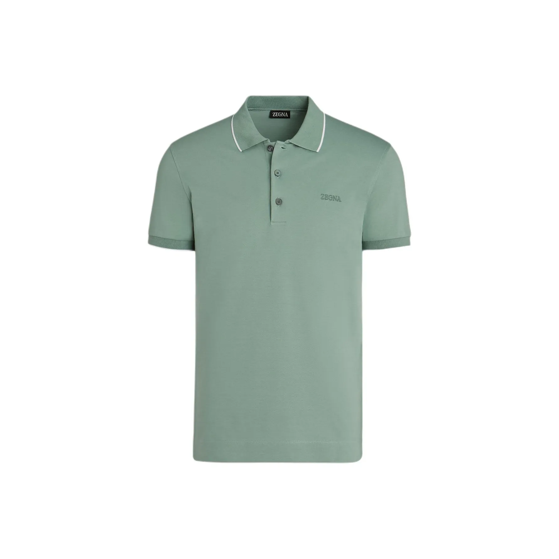 Zegna Поло Мужское Серый Зеленый