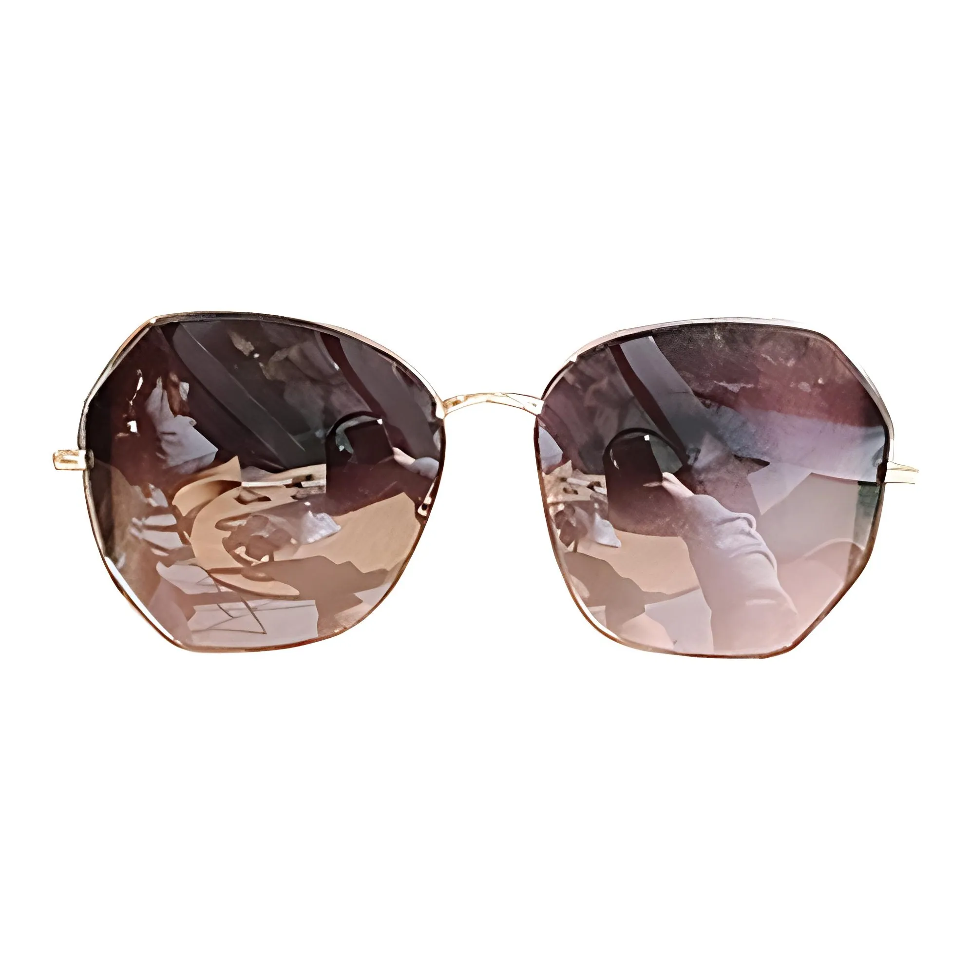 VINEY Irregular Shape Sunglasses Bronze Women's