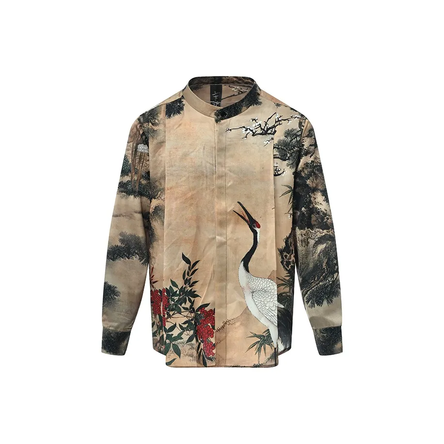 Весна Длинный рукав Рубашка Унисекс Многоцветная