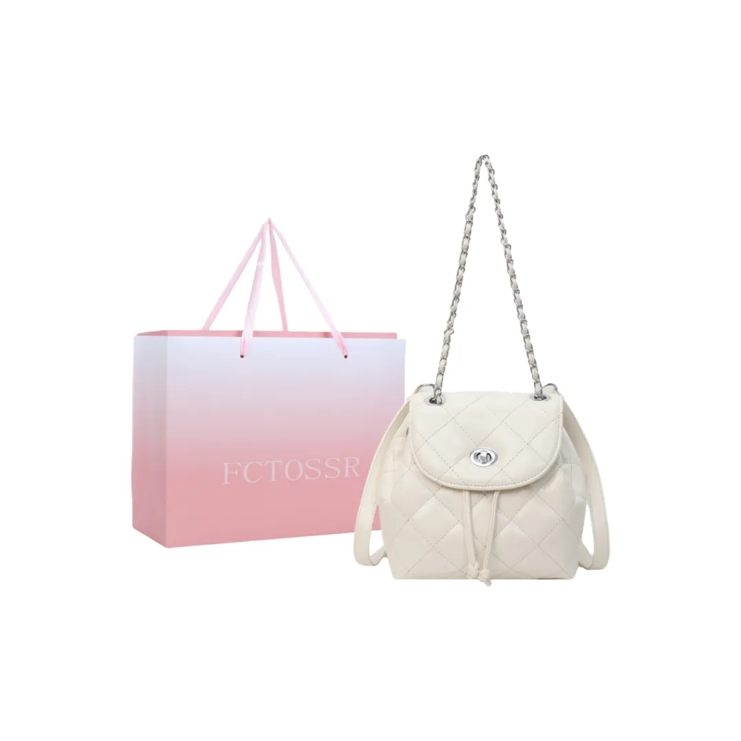 FCTOSSR PU Shoulder Bag Backpack Women's White/Silver/Black/Red