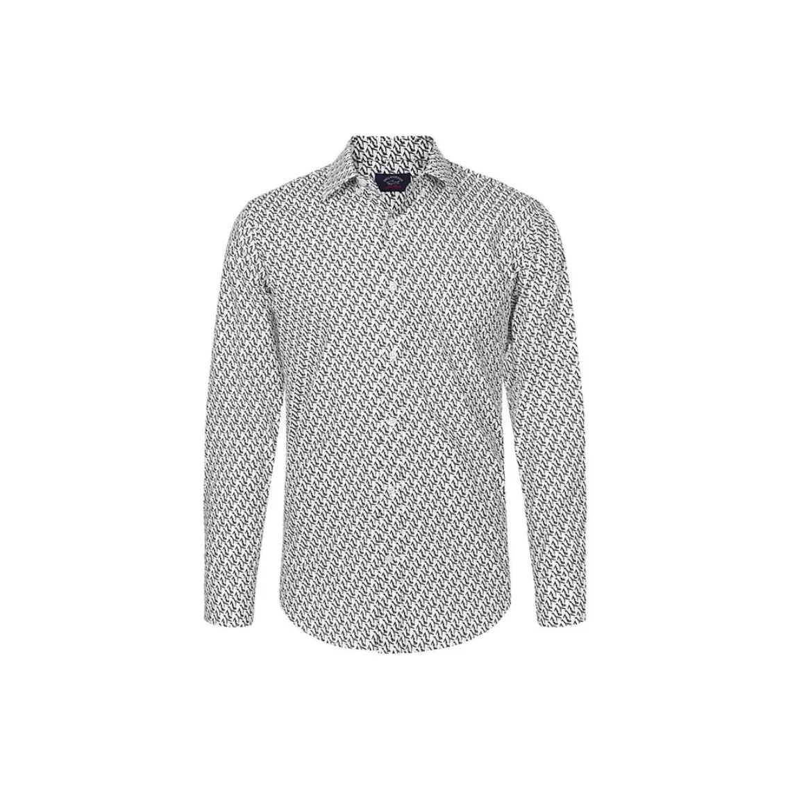 Paul Shark Yachting Рубашка Мужская Белая с Тонким Цветочным