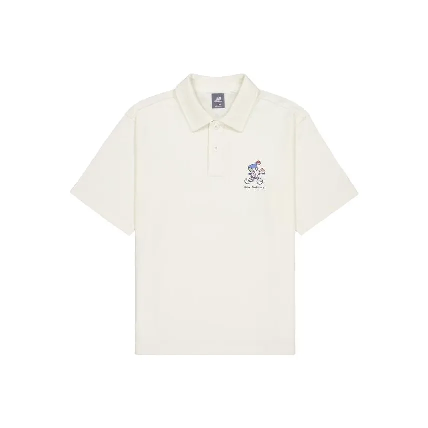 New Balance совместное брендирование Поло Унисекс Белый