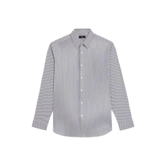 THEORY Рубашка Мужская Белая Серая Смешанный Цвет