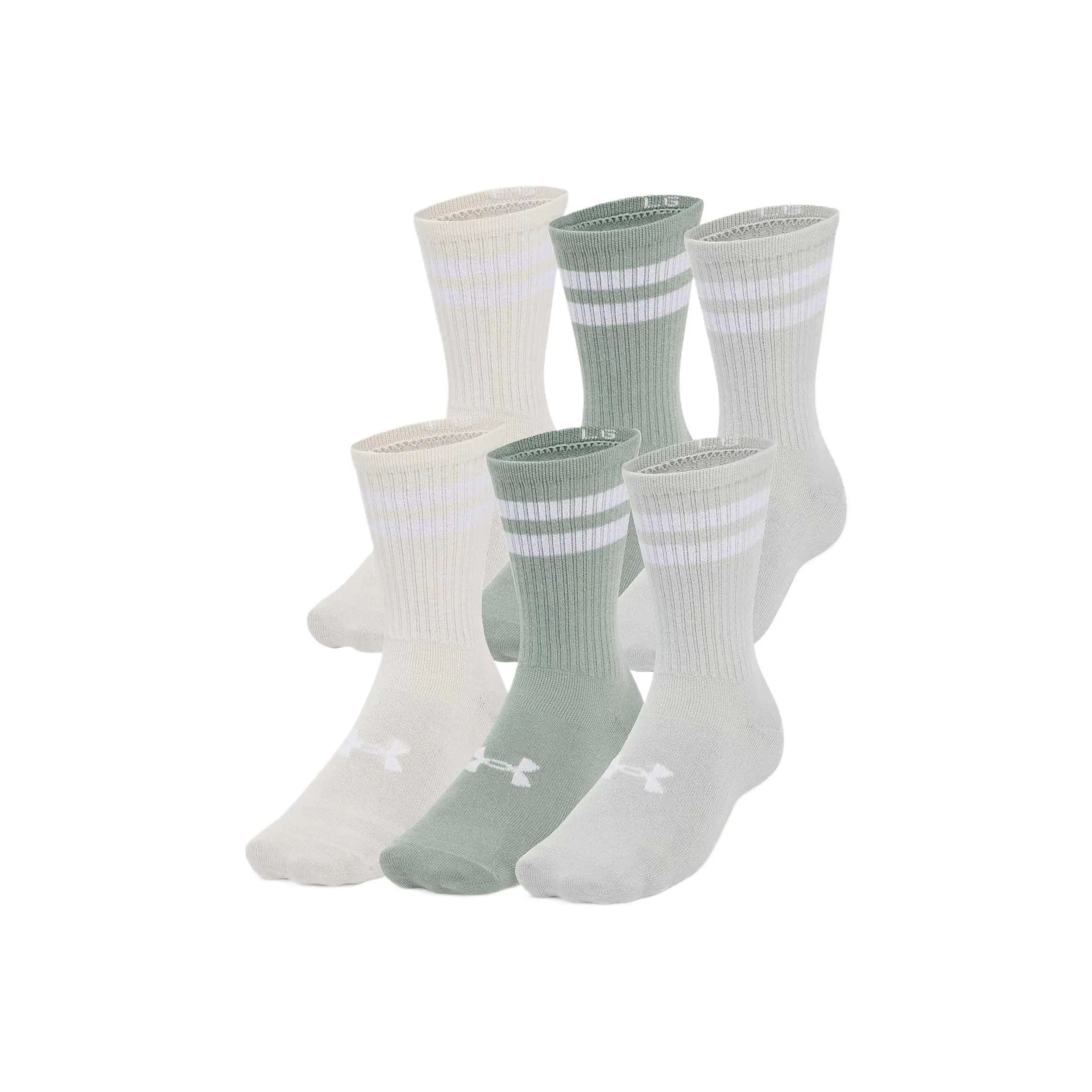 Under Armour Essential Колено Высокие Носки Унисекс 6 пар Аква Зеленый Белый