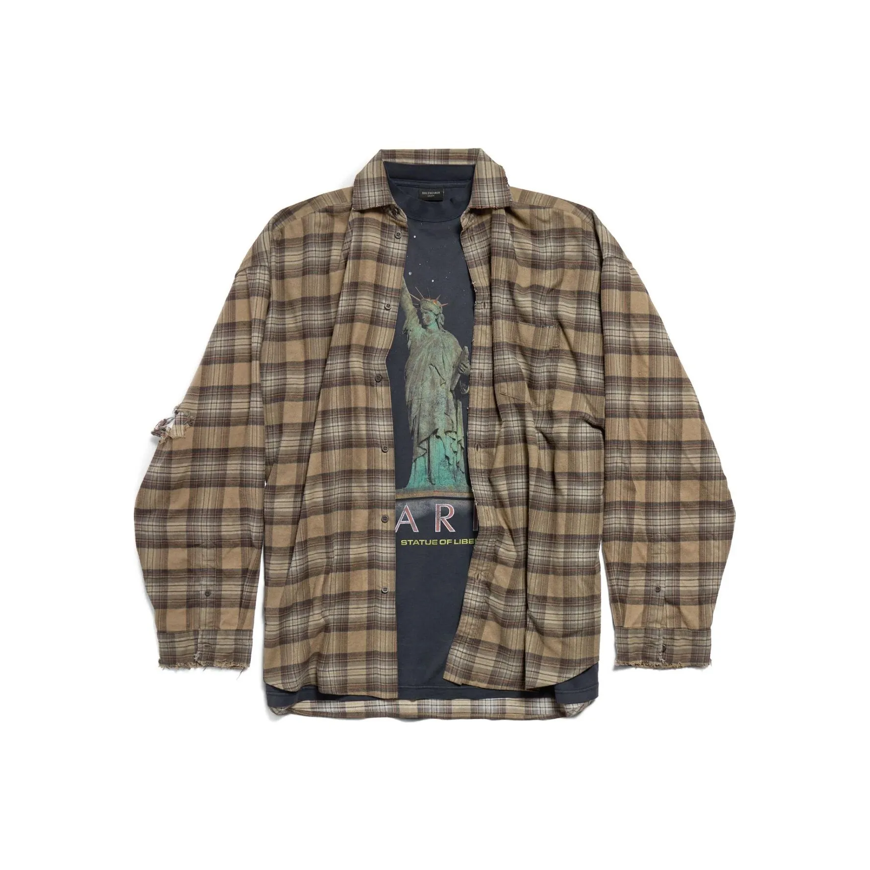 Balenciaga FW24 Paris Liberty Layered Oversized Shirt