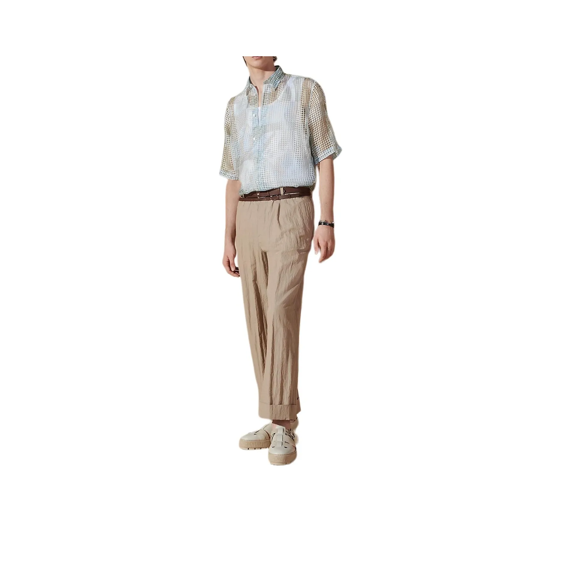 HERMES Shirts Men Ice Cube Color