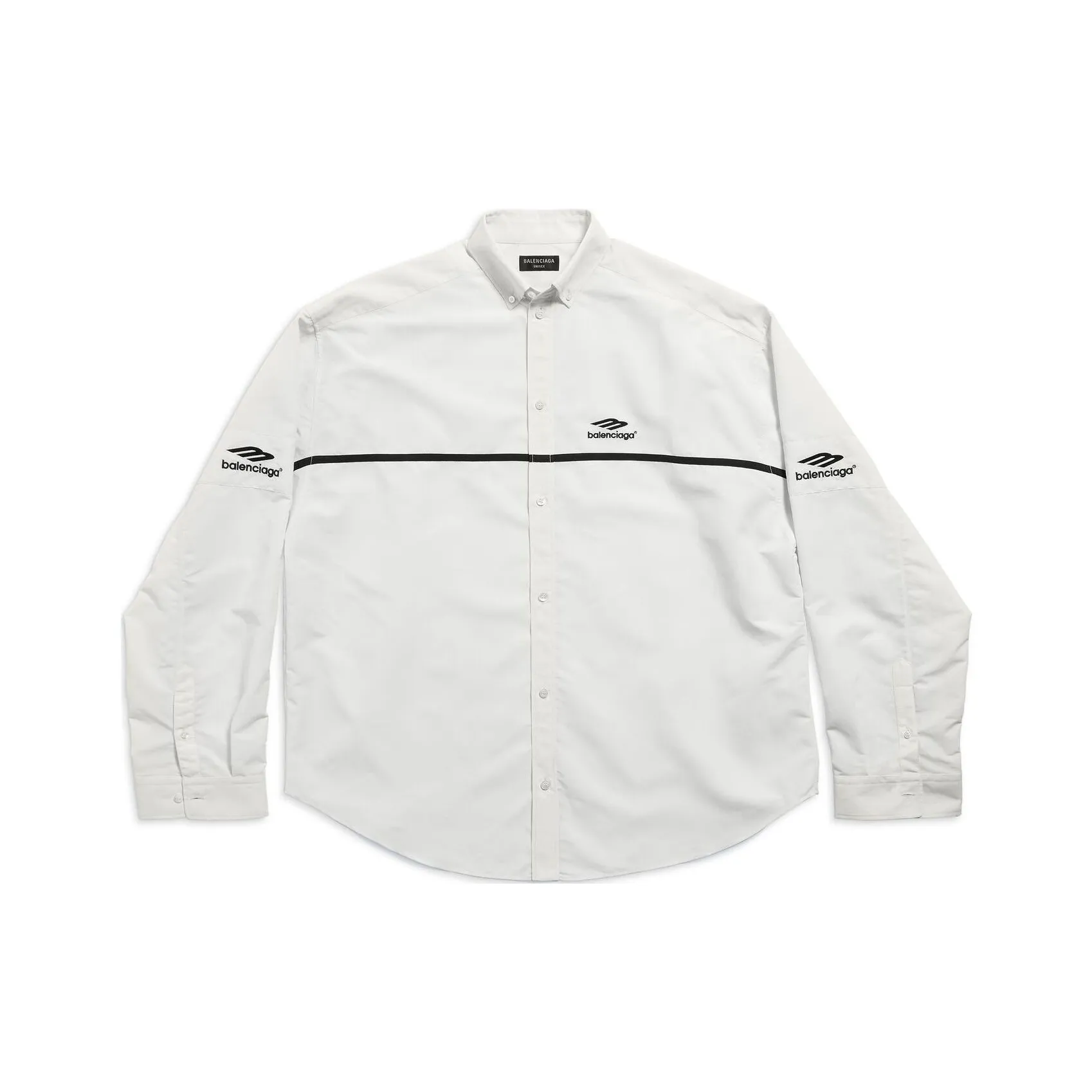 Balenciaga 3b Sports Icon Tracksuit Shirt Oversized Shirt Loose Fit Men's White
