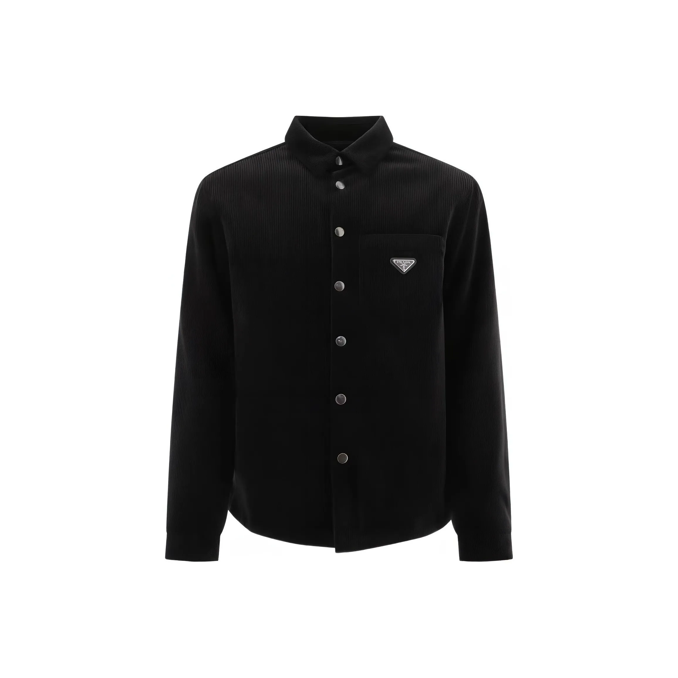 PRADA Long Sleeved Logo Plaque Shirt