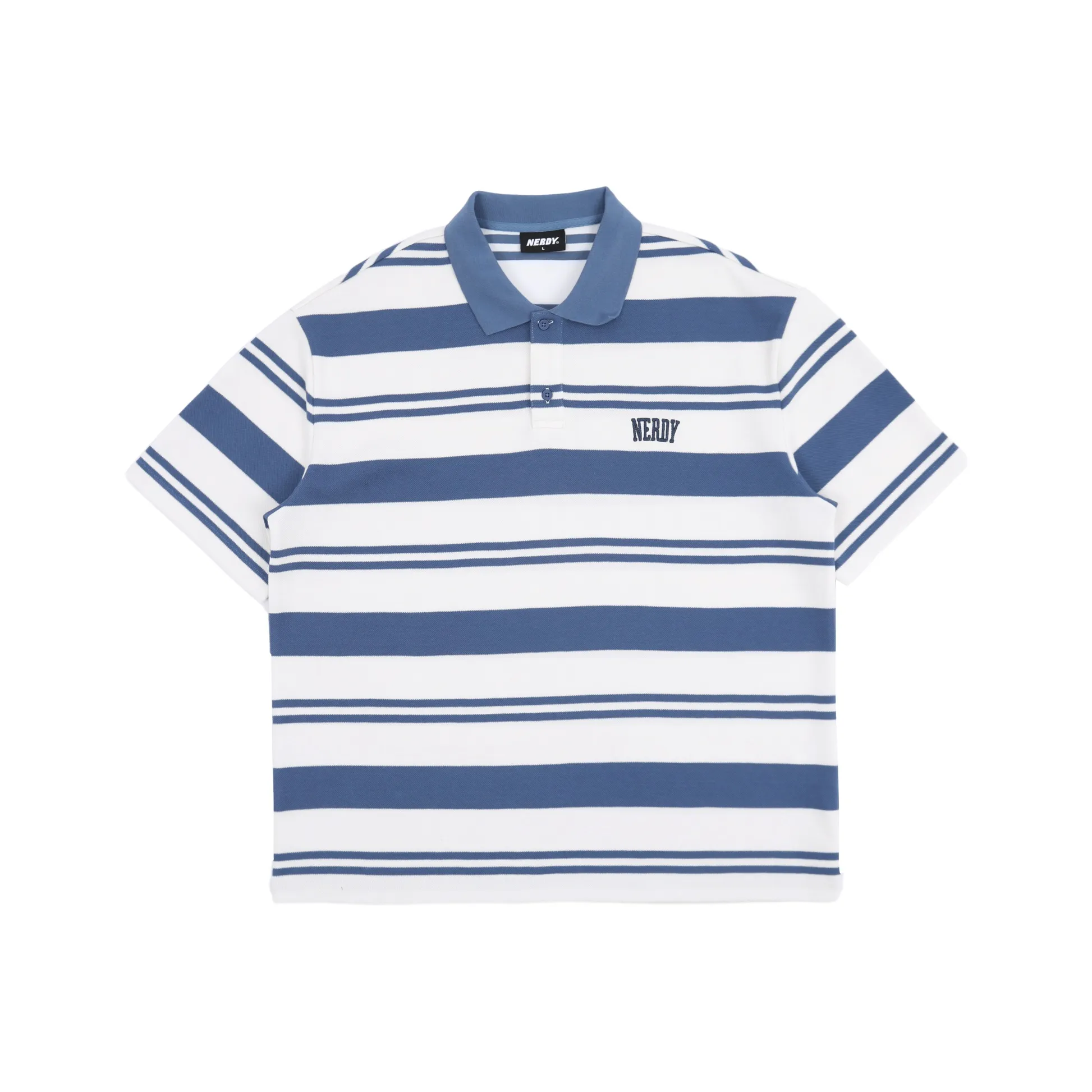 Nerdy SS24 Поло Унисекс Темно-синий