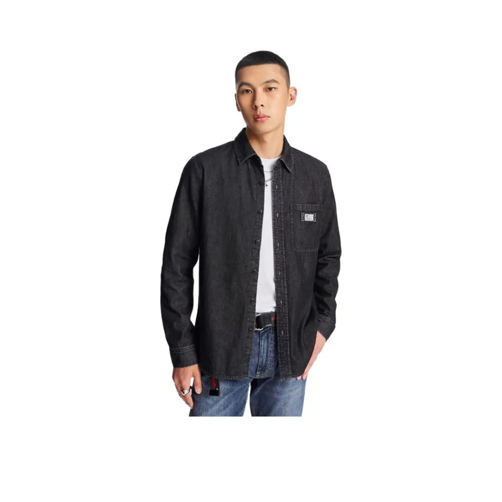 Lee совместный модель FW24 Деним Рубашка Мужская Черная