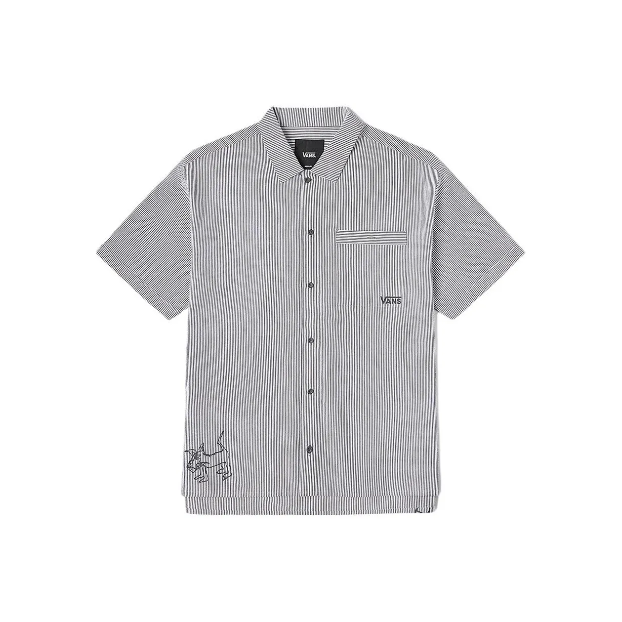 VANS Рубашка Мужская Серо-Белая Полосы