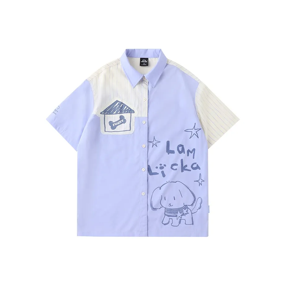 LAMLICKA Рубашка Унисекс Фиолетовая Синяя