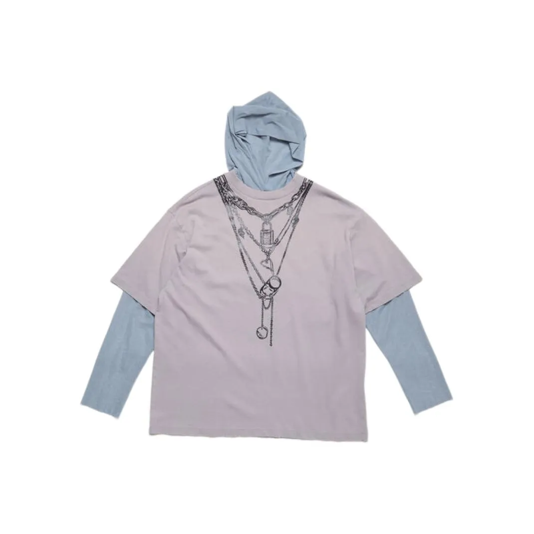 Acne Studios Layered Distressed Hooded T Shirt