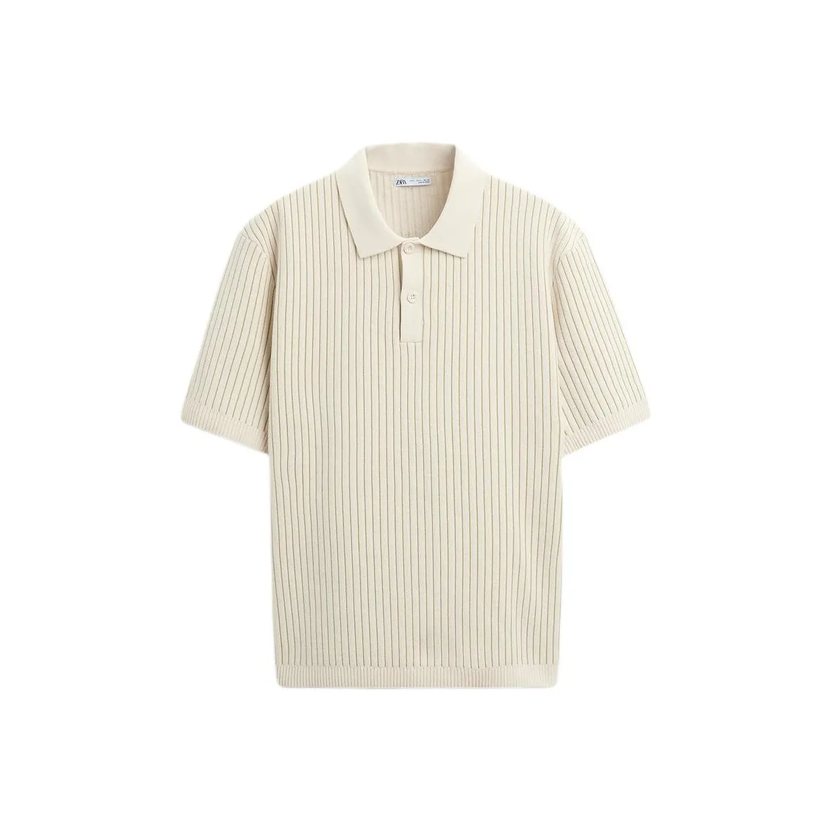 ZARA Polo Shirt Men's Light Green