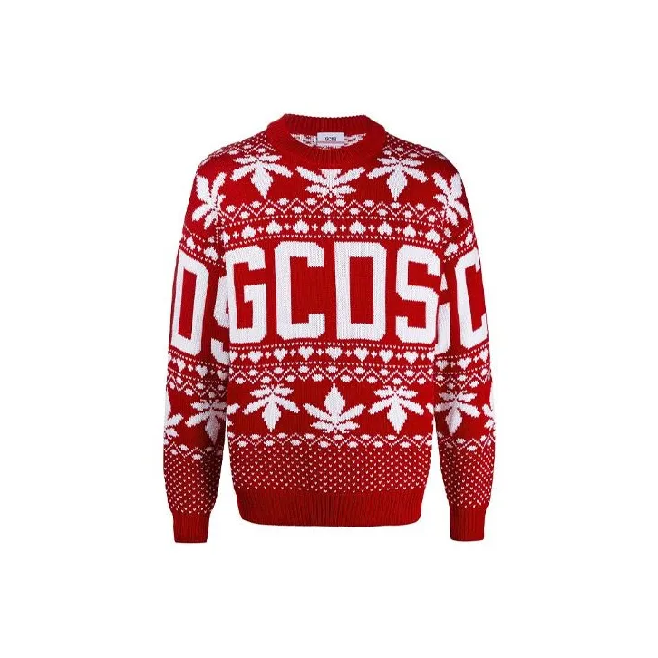 GCDS Christmas Logo Intarsia Crewneck Sweater