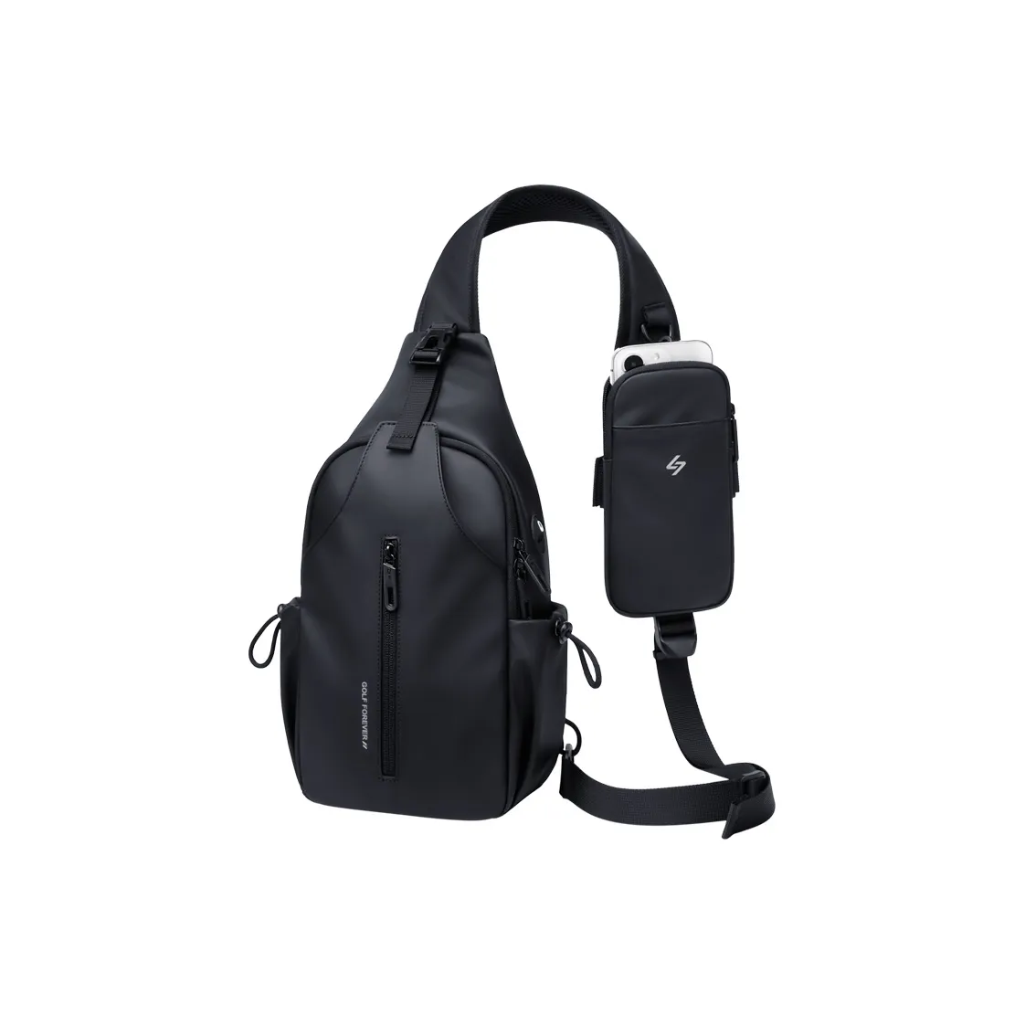 GOLF Water Repellent Fabric Sling Bag Men's Mist Black/Elegant Gray