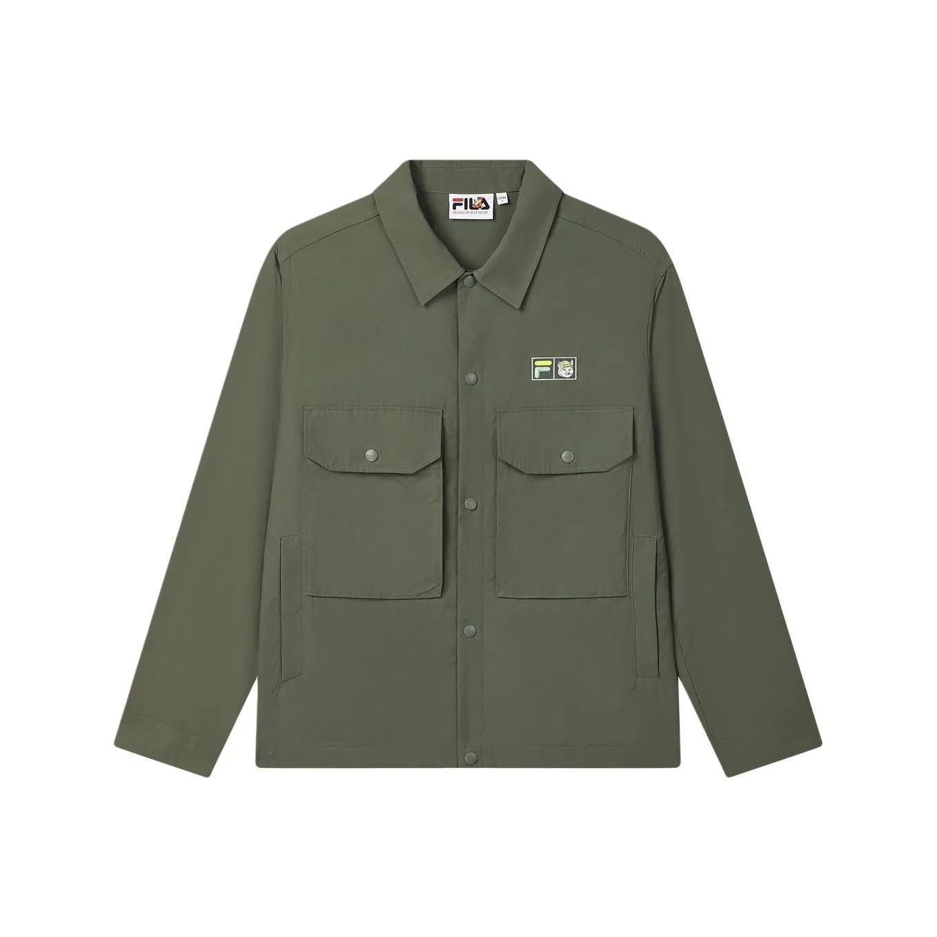 FILA X MAISON KITSUNE ORIGINALE Рубашка Мужская Полынь Зеленая
