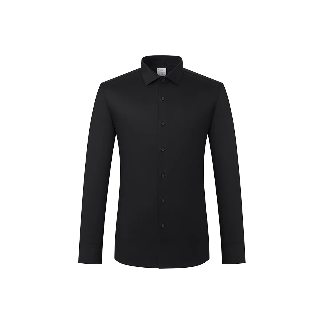 Camicissima Рубашка Мужская Черная Полу-Французский Воротник