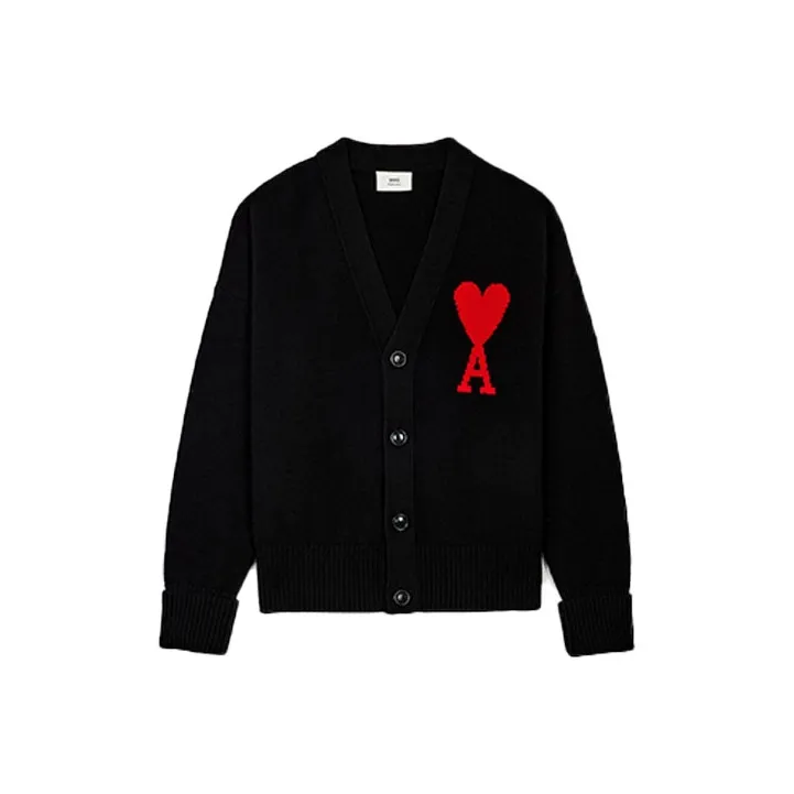 Ami Paris Heart detail Wool Cardigan