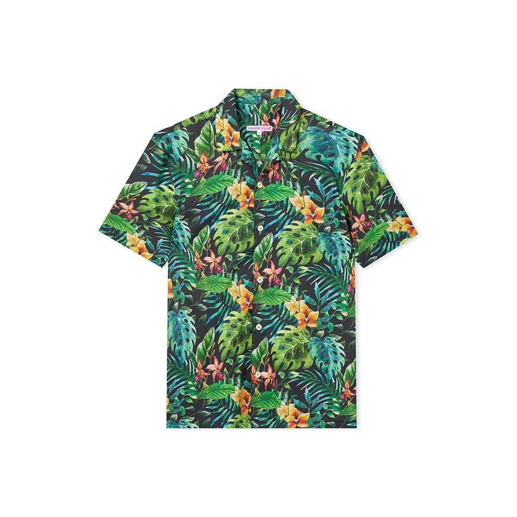 COTON DOUX Рубашка Мужская Джунгли Цветочный Дизайн Bloom
