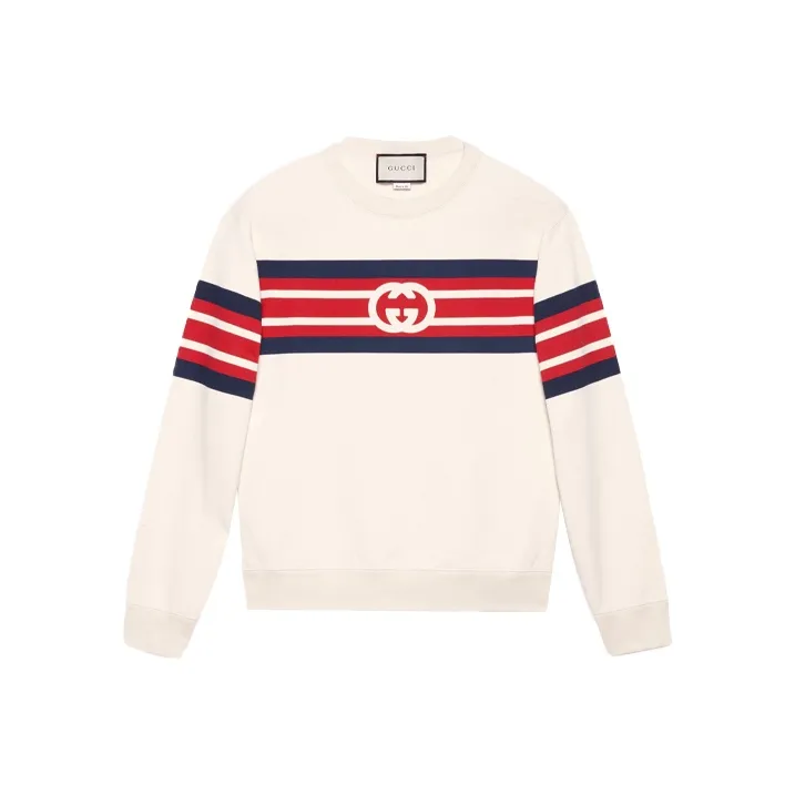 GUCCI Men's Cotton Jersey Hooded Sweatshirt Off-White