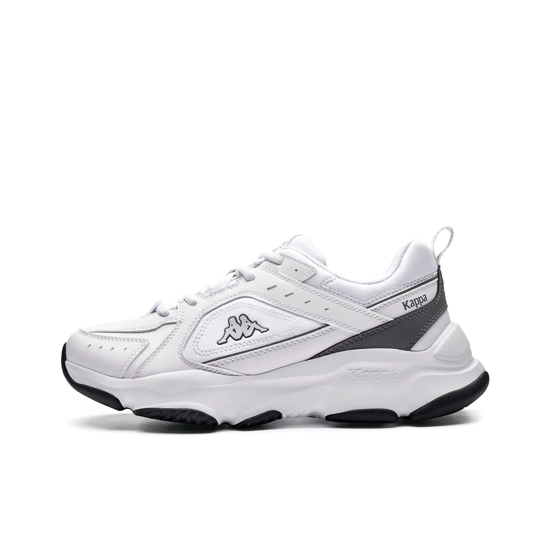 KAPPA Proton No. 1 Спина к Спине Противоскользящий Устойчивый к Износу Низкий Топ Толстая Подошва Кроссовки Унисекс Акулий Серый