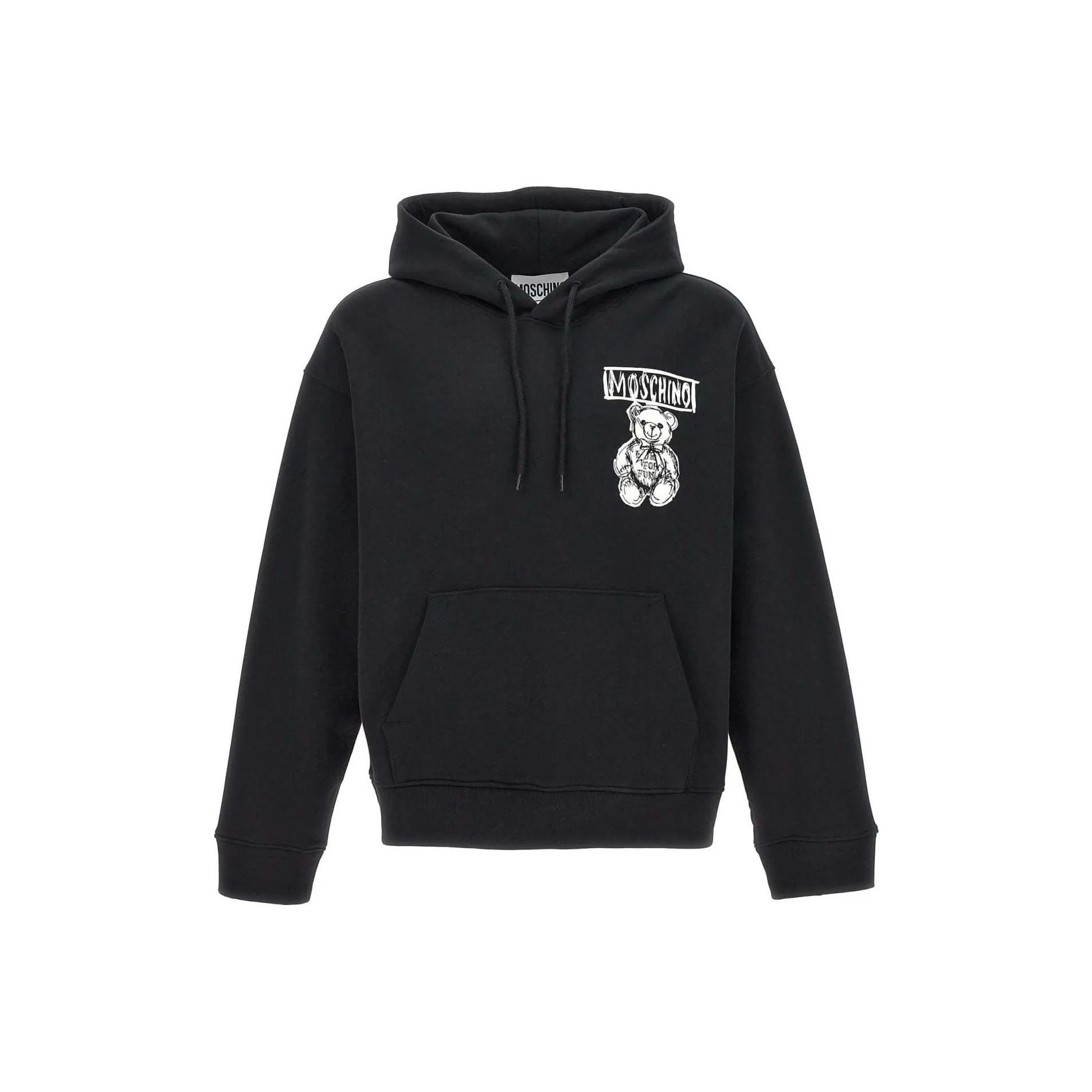 MOSCHINO Drawstring Teddy Bear Printed Hoodie