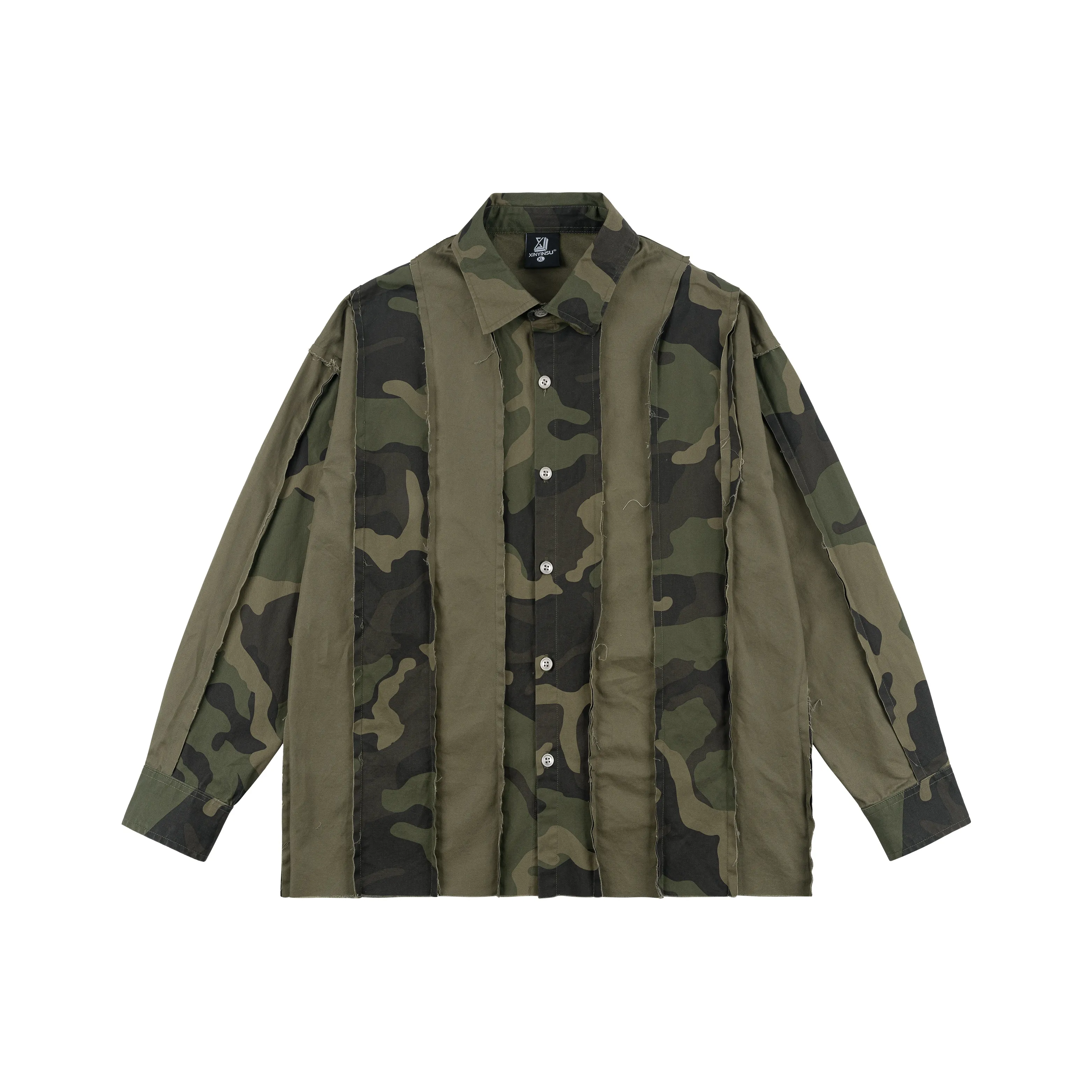 XINYINSU 24FW Рубашка Унисекс Gift Box Set Камуфляж Военный зеленый