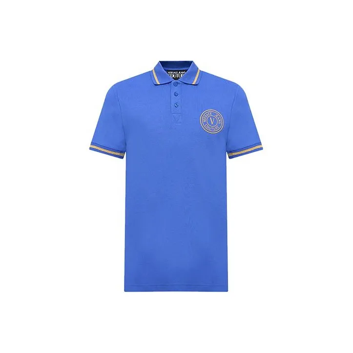 VERSACE JEANS COUTURE SS24 Polo Shirt Men's Royal Blue
