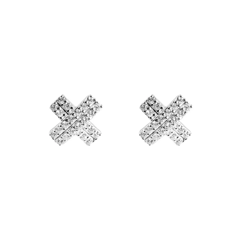 WANBAOYUANZHUBAO 925 Sterling Silver Faux Diamond Stud Earrings Women's