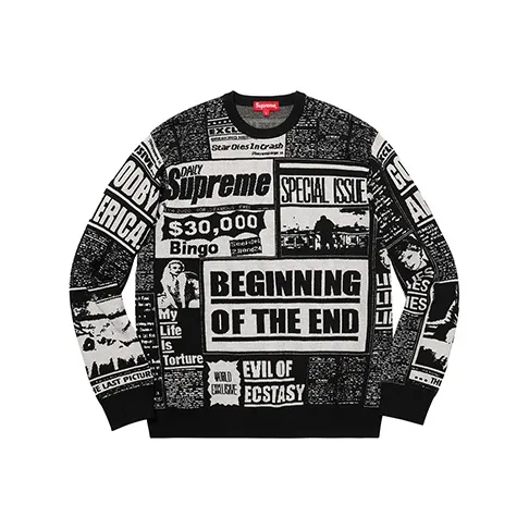 Supreme Newsprint Sweater
