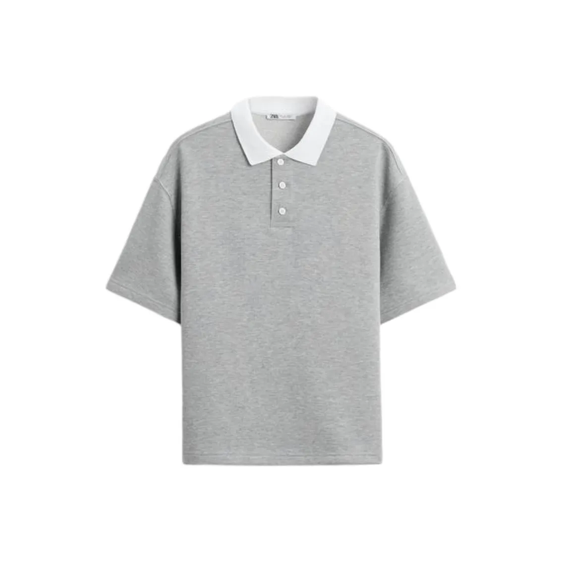 ZARA Polo Shirt Men's Zebra Print Gray