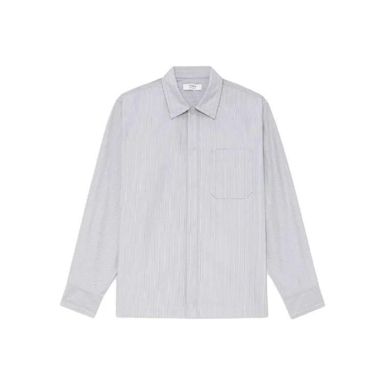 THEORY Серый Синий Мужская Рубашка