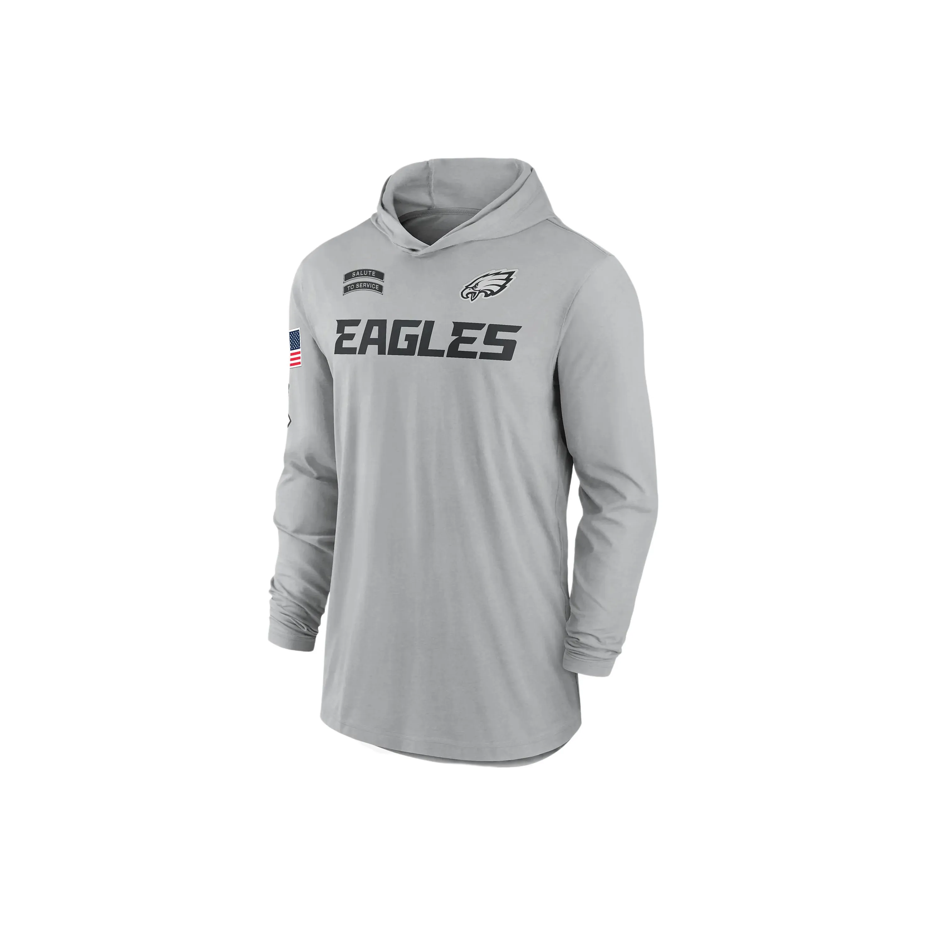 Nike Philadelphia Eagles Salute To Service Edge Mascot Lockup Men's Nike Dri FIT Nfl Long Sleeve Hooded Top