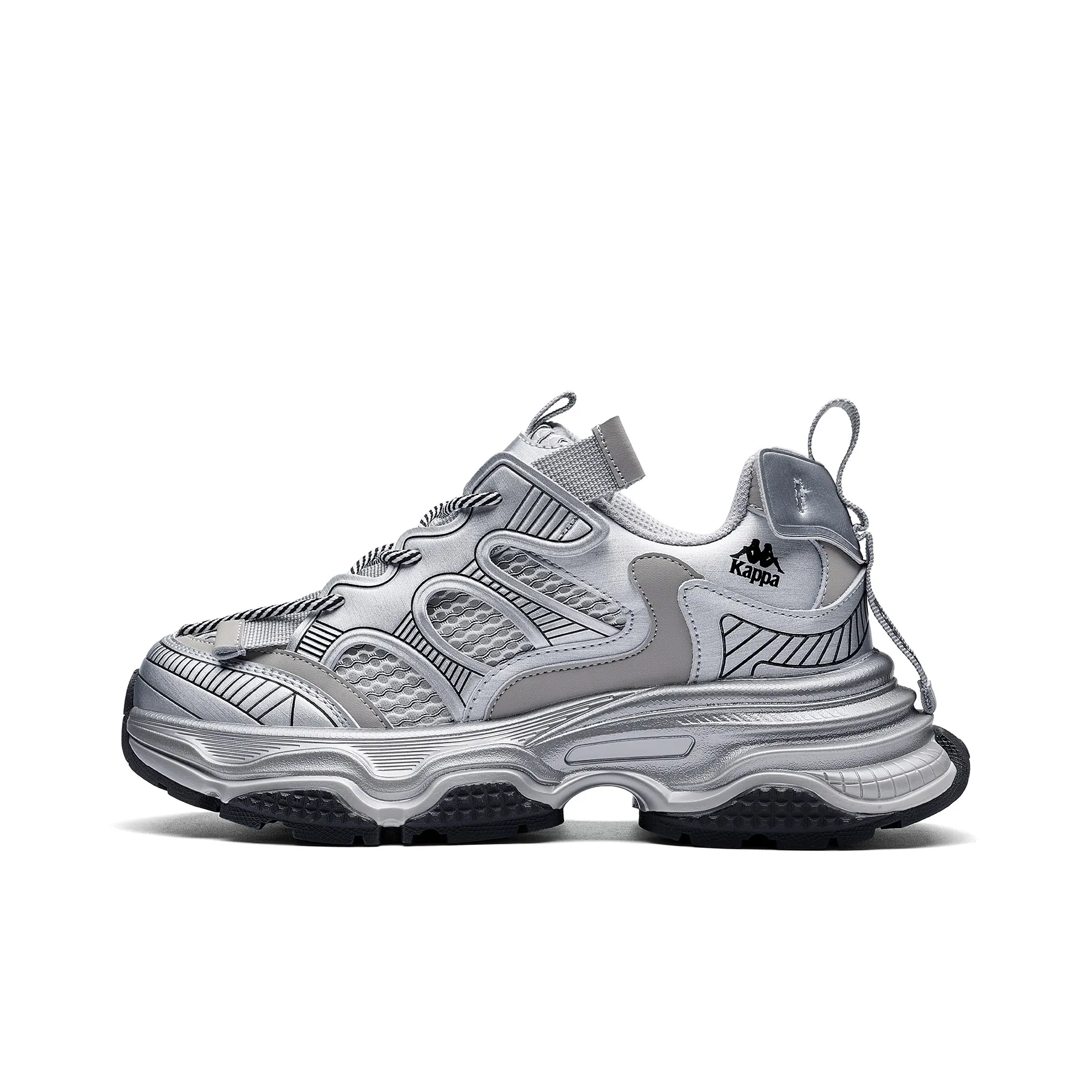 Kappa Planet Desert Island Collection Abrasion Resistant Low Top Casual Running Shoes Women's Silver Gray