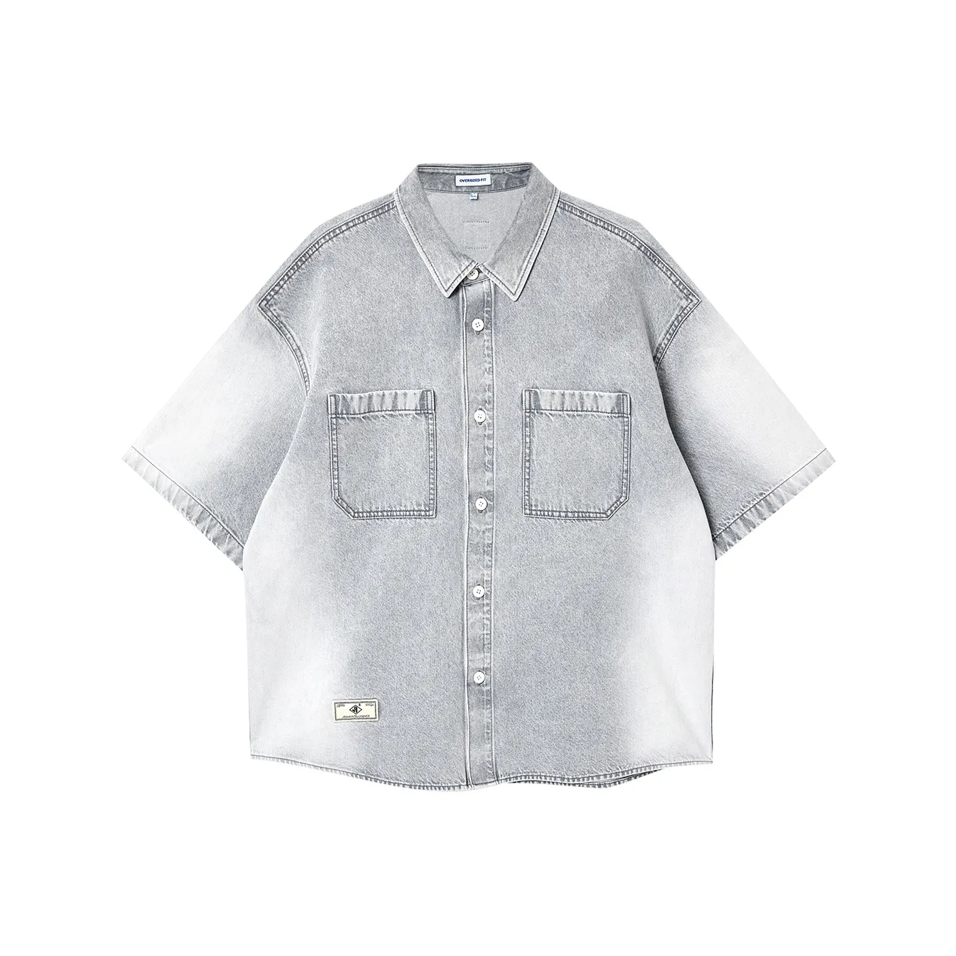 JACK JONES A17 Medium Gray Denim Men's Shirts JACK JONES A17 Средне-серый деним мужские рубашки