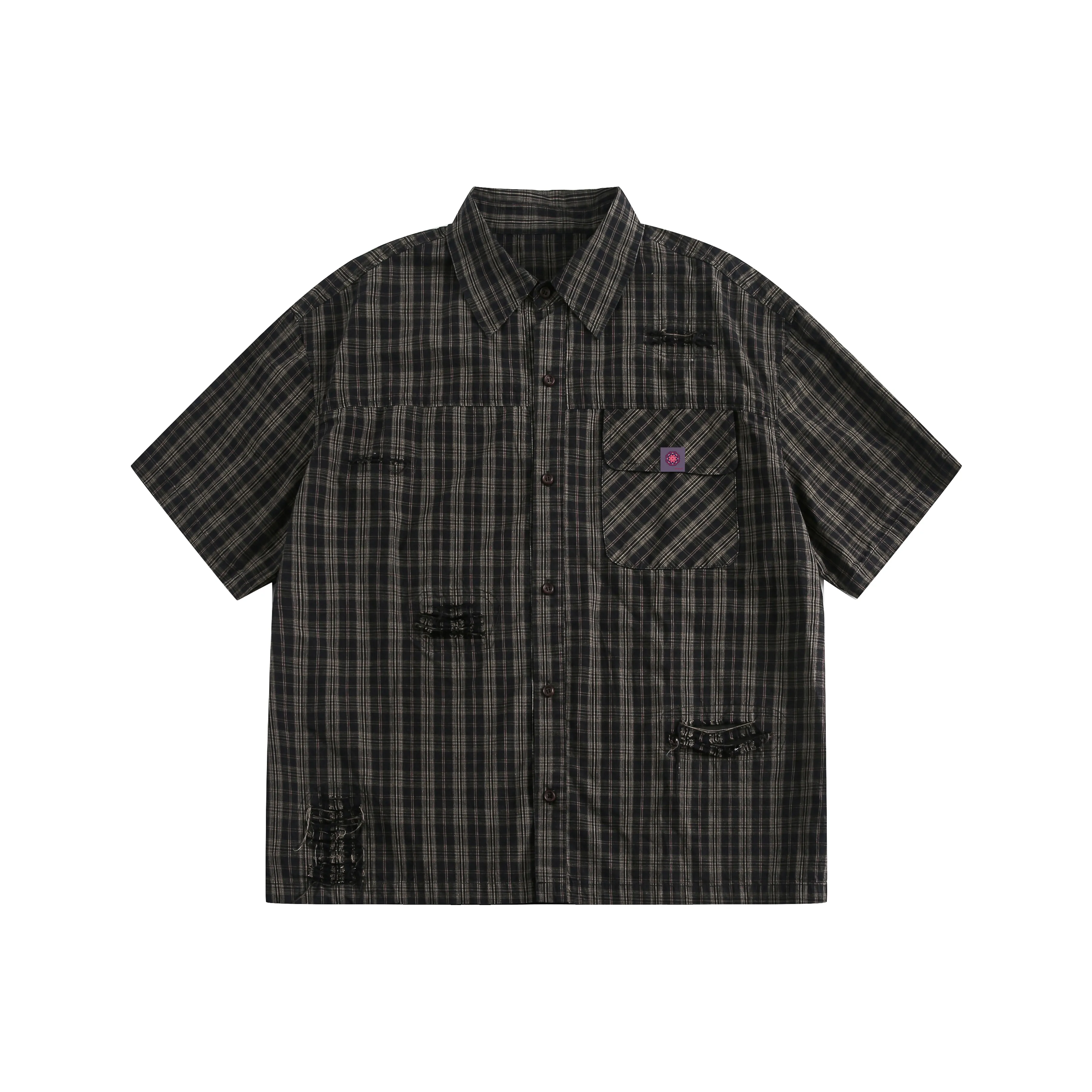 HOKLV Черная унисекс рубашка