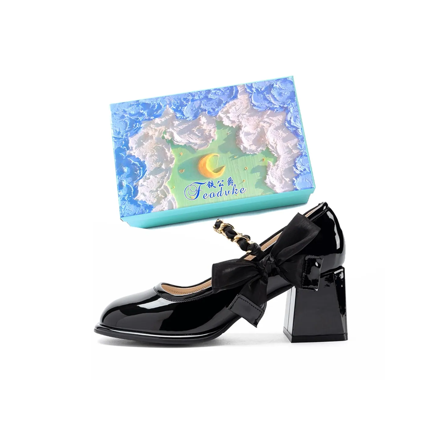 Feo Dvke Грубый каблук Туфли Мэри Джейн 6 см Женские Набор в подарочной коробке