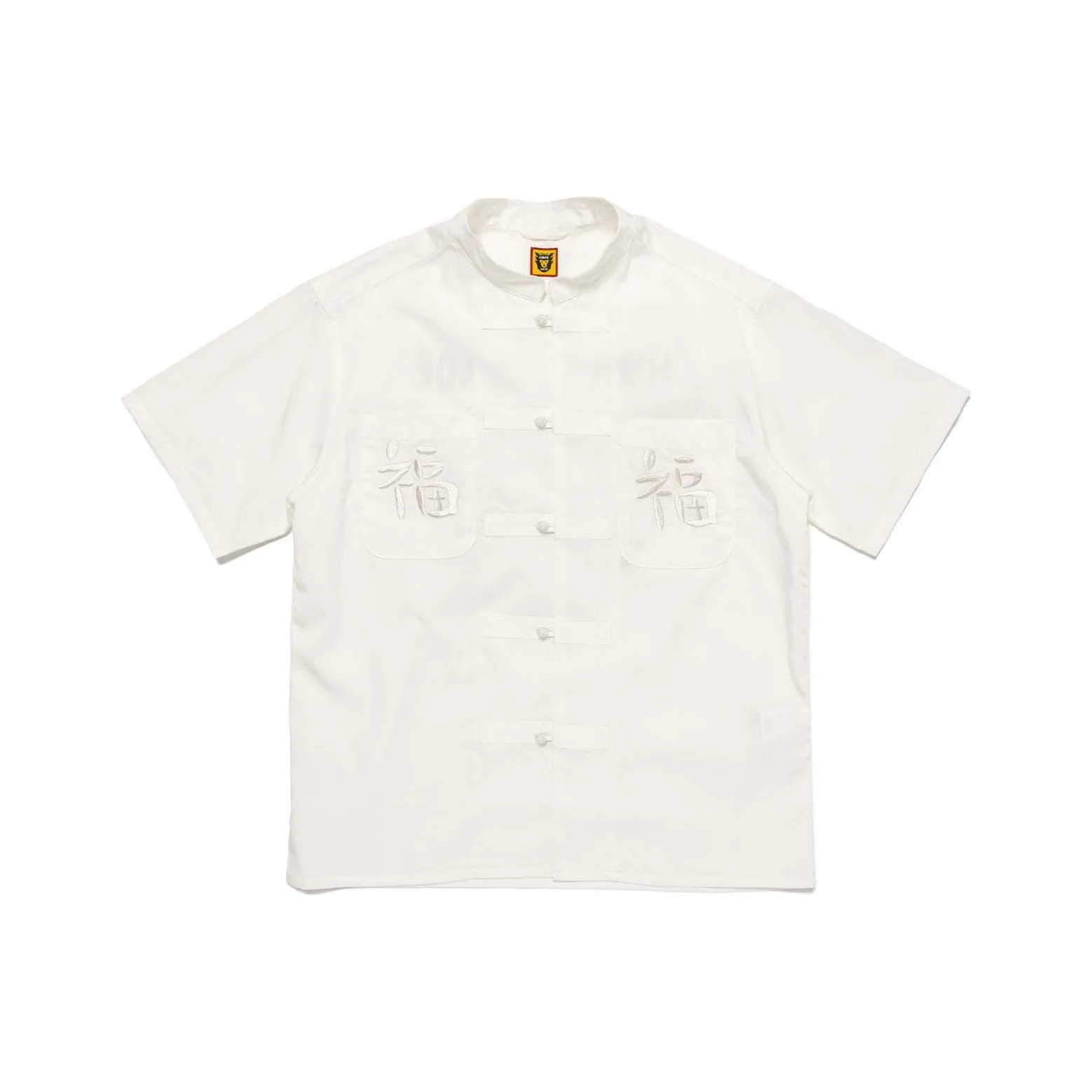 HUMAN MADE Logo-embroidered Mandarin-collar Shirt