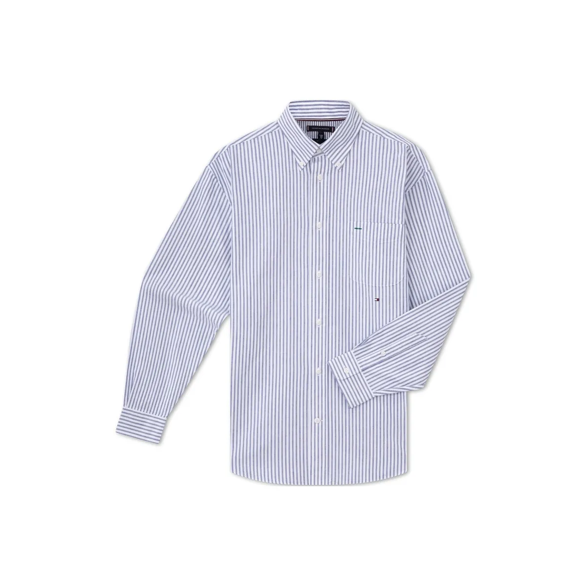 Tommy Hilfiger Синие Белые Полоски 0A4 Мужская Рубашка